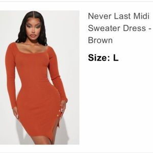 Love Always sweater dress brown in size women’s large 6-8